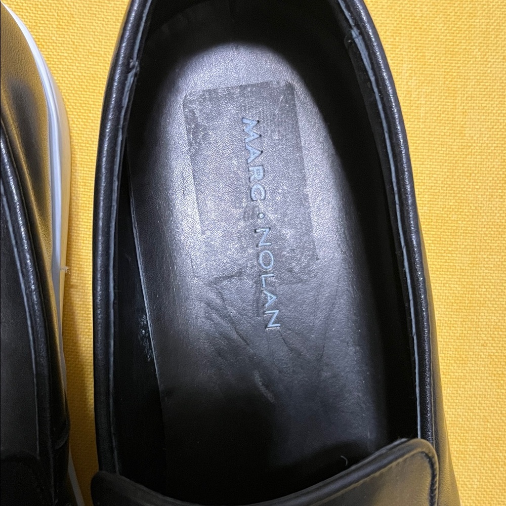 Marc Nolan Black Leather Slip-On Loafers - Picture 4 of 6